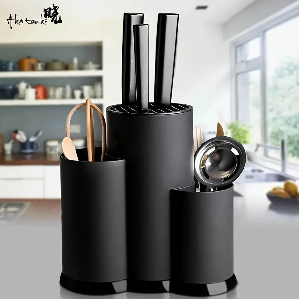 Durable Plastic Knife Block Kitchen Organizer Holds Knives Utensils