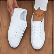 Women White Casual Sneakers Rubber Sole Mesh Upper All-Season Comfort