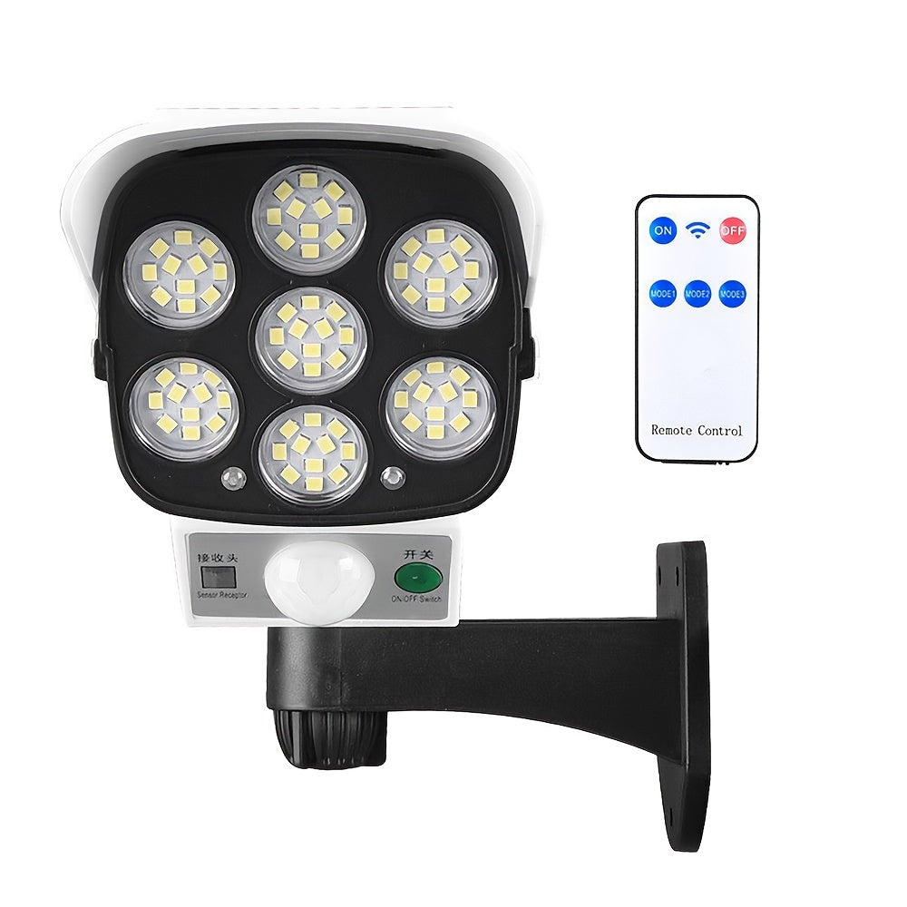 Solar Powered LED Wall Lights with Motion Sensors Remote Control IP44 Weatherproof for Outdoor Yards Garages Farms