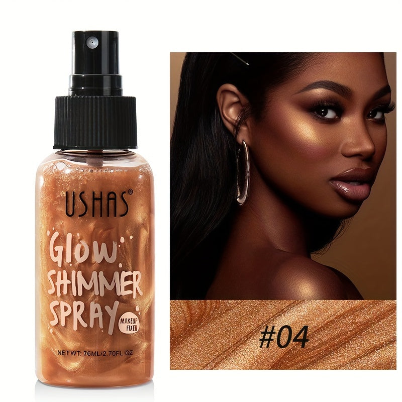 Waterproof Liquid Highlighter for Face and Body Long-Lasting Radiance Glitter Spray for Festivals