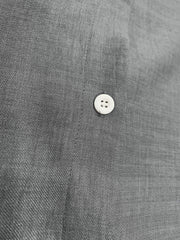 Ayollar uchun katta hajmli kundalik erkin fit kulrang bluz, kruj bo'yin, tugma bilan yopiladi, ribli manshetlar