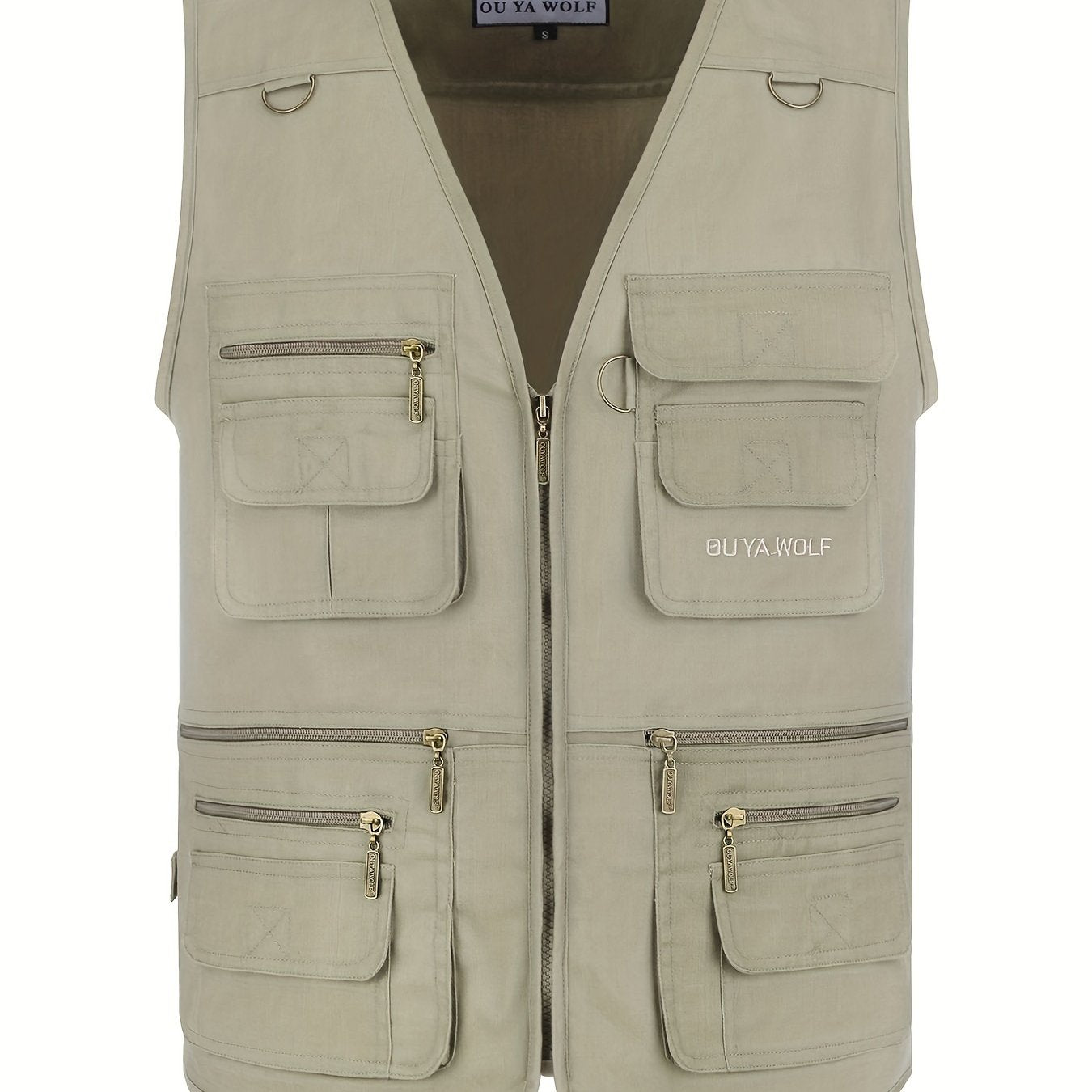 Men's Cotton Polyester Cargo Vest with Multiple Pockets for Outdoor Activities