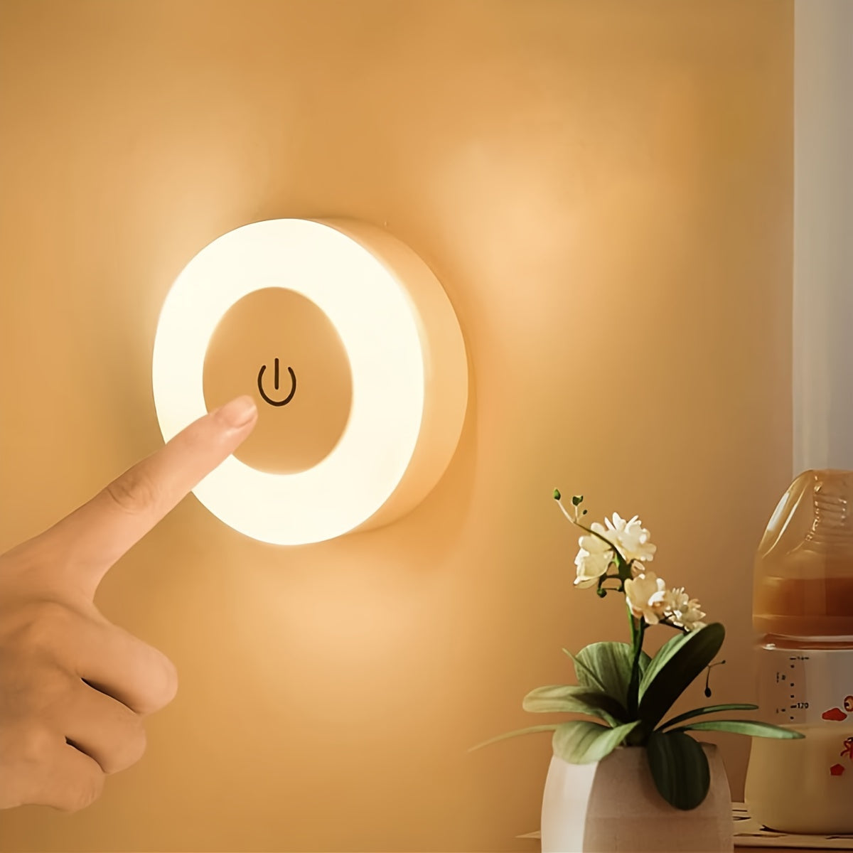 LED Touch Night Light with Adjustable Dimming and Color for Nursery Bedroom Hallway Living Room