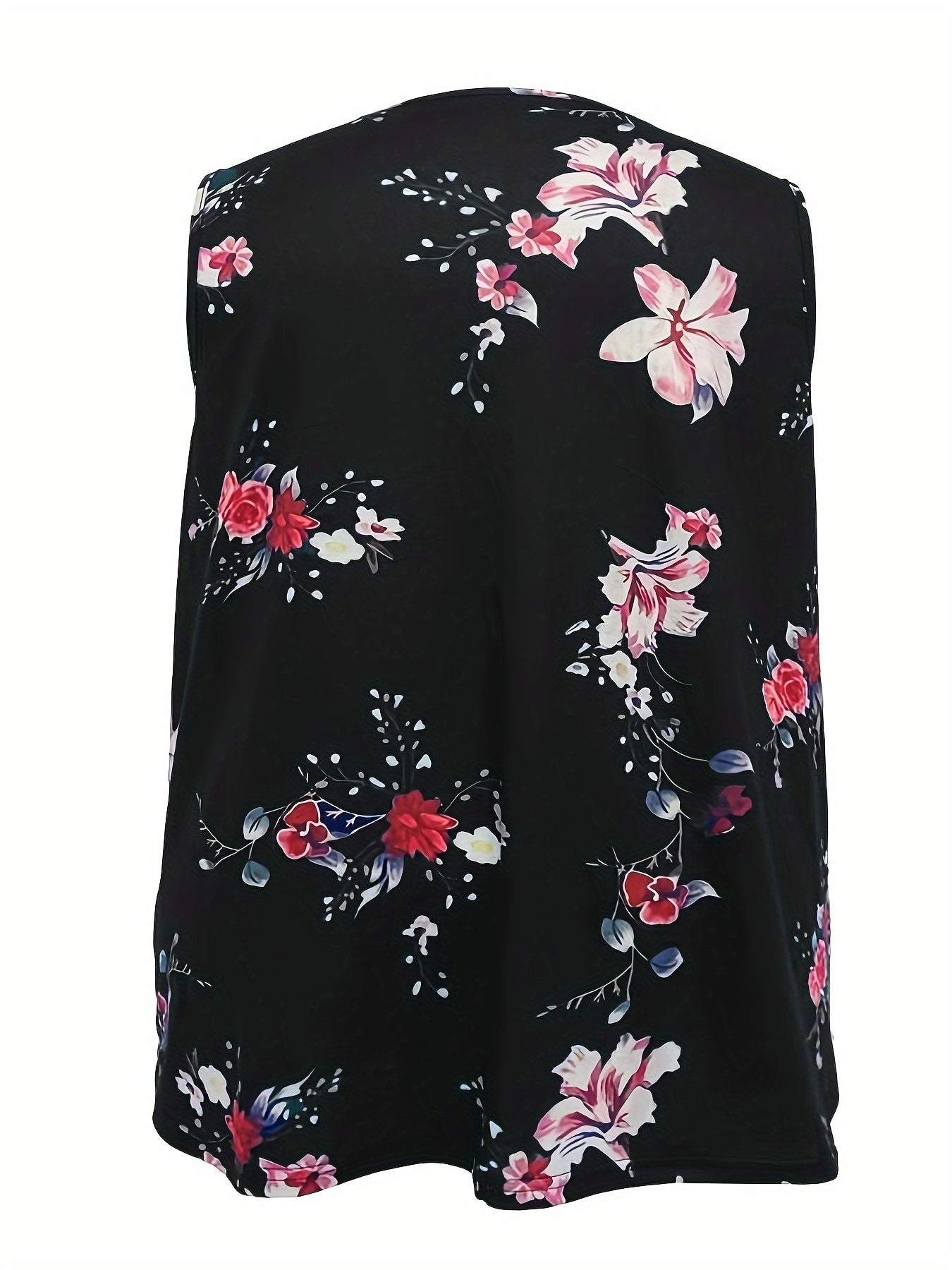 Plus Size Floral Print Tank Top Sleeveless Summer Casual Women