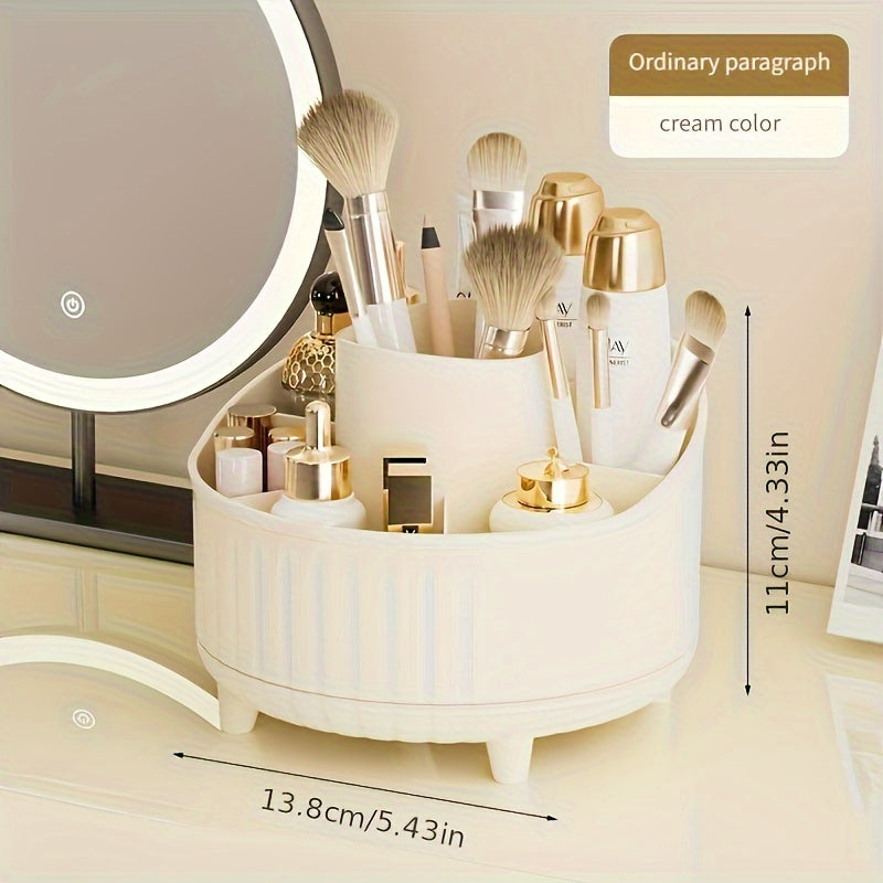 7 bo'lakli 360° aylanadigan makiyaj tashkilotchisi, cho'tkalar, lab bo'yog'i, terini parvarish qilish va ofis uchun