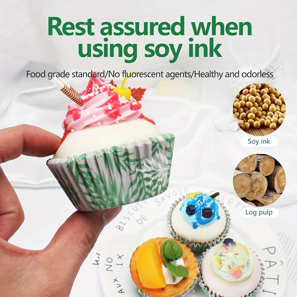 100-Piece Cake and Muffin Paper Set with Hawaiian Pattern for Parties