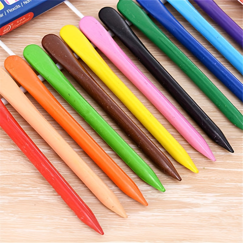 Washable Triangular Crayons for Kids 6 12 18 24 Colors Ergonomic Grip Non-Staining