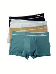 Men's Cotton Boxer Briefs 4 Pack Breathable Multi-Color Comfortable Underwear