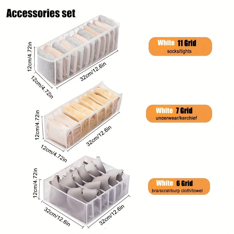 Storage Organizer for Clothes Socks and Underwear with Mesh Bags and Drawer Dividers