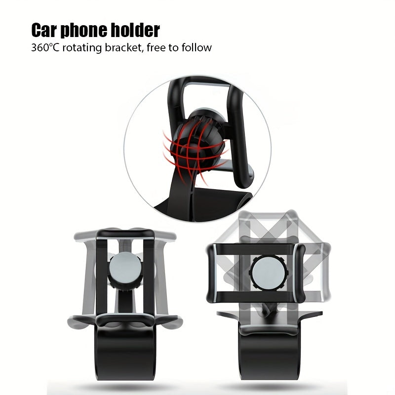 Universal ABS Car Phone Mount 360° Rotatable Anti-Slip Dashboard Holder