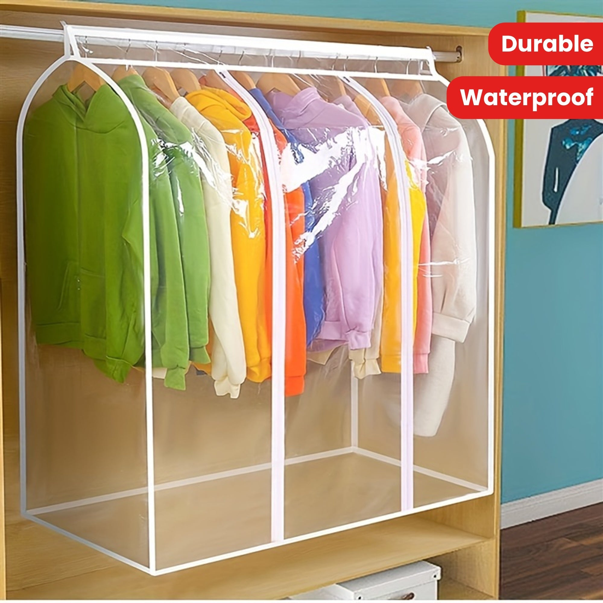 Clear PVC Garment Cover Waterproof Dust Protector for Closet Storage