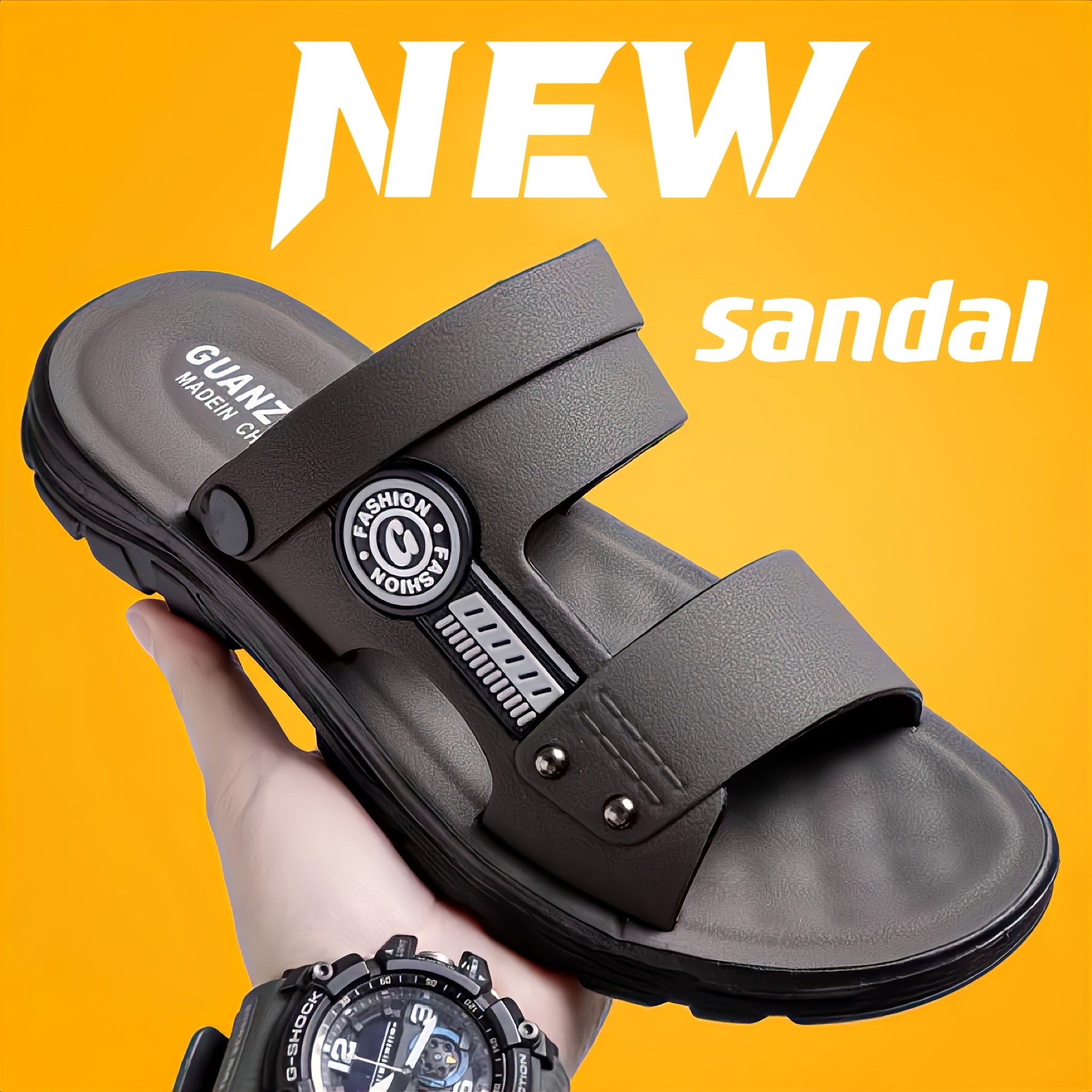Sandalias de playa de PVC duraderas antideslizantes para hombres, ideales para uso casual, conducir y pescar