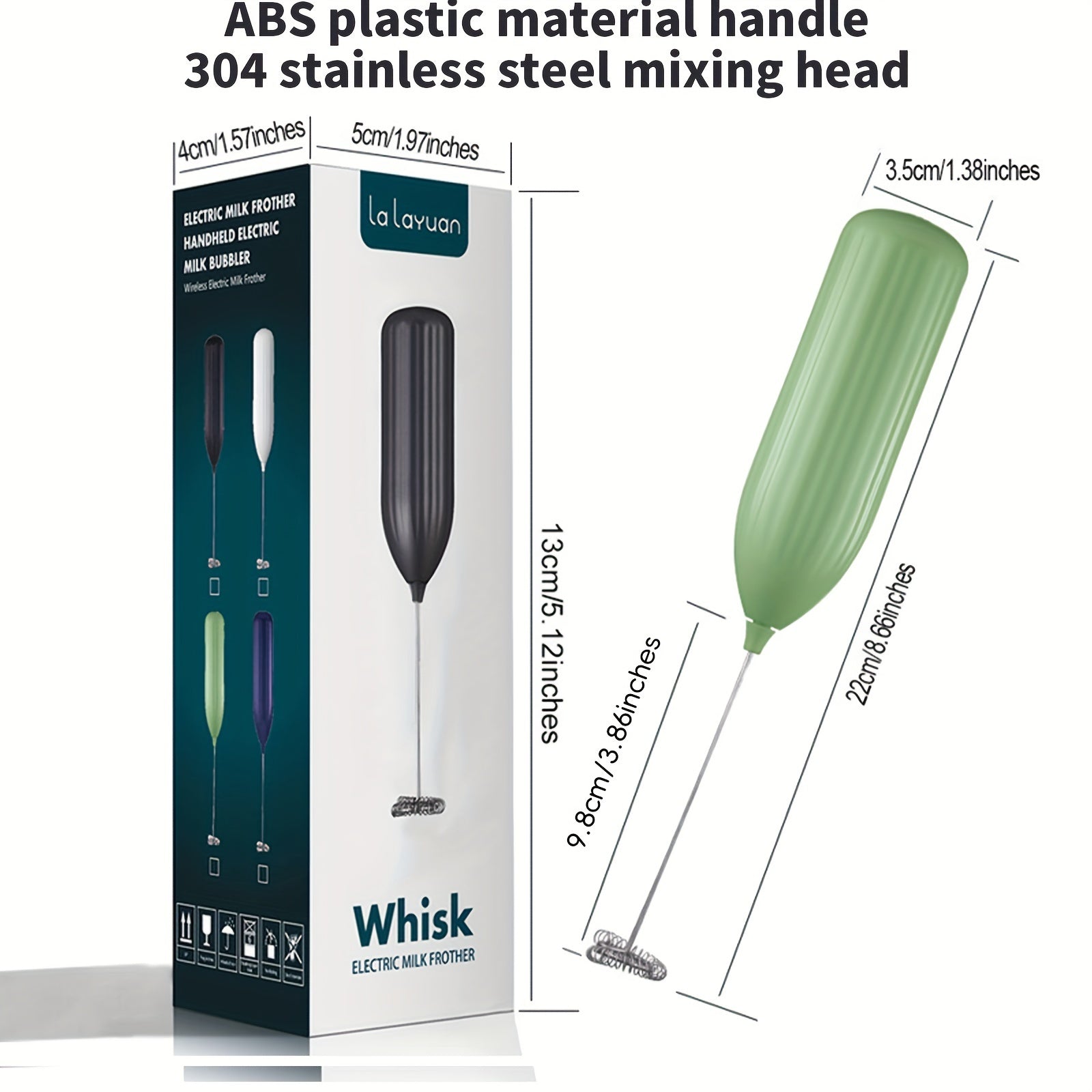 Electric Milk Frother Handheld Mini Drink Mixer for Coffee Cappuccino Frappe Chocolate