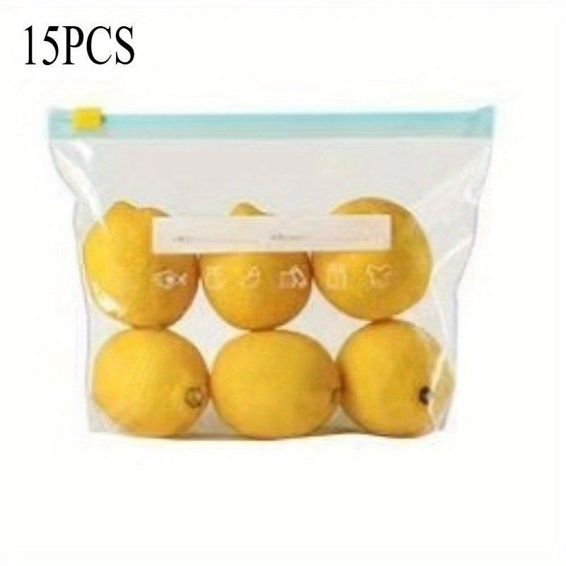 Food-grade freezer bags with zipper seals for airtight storage