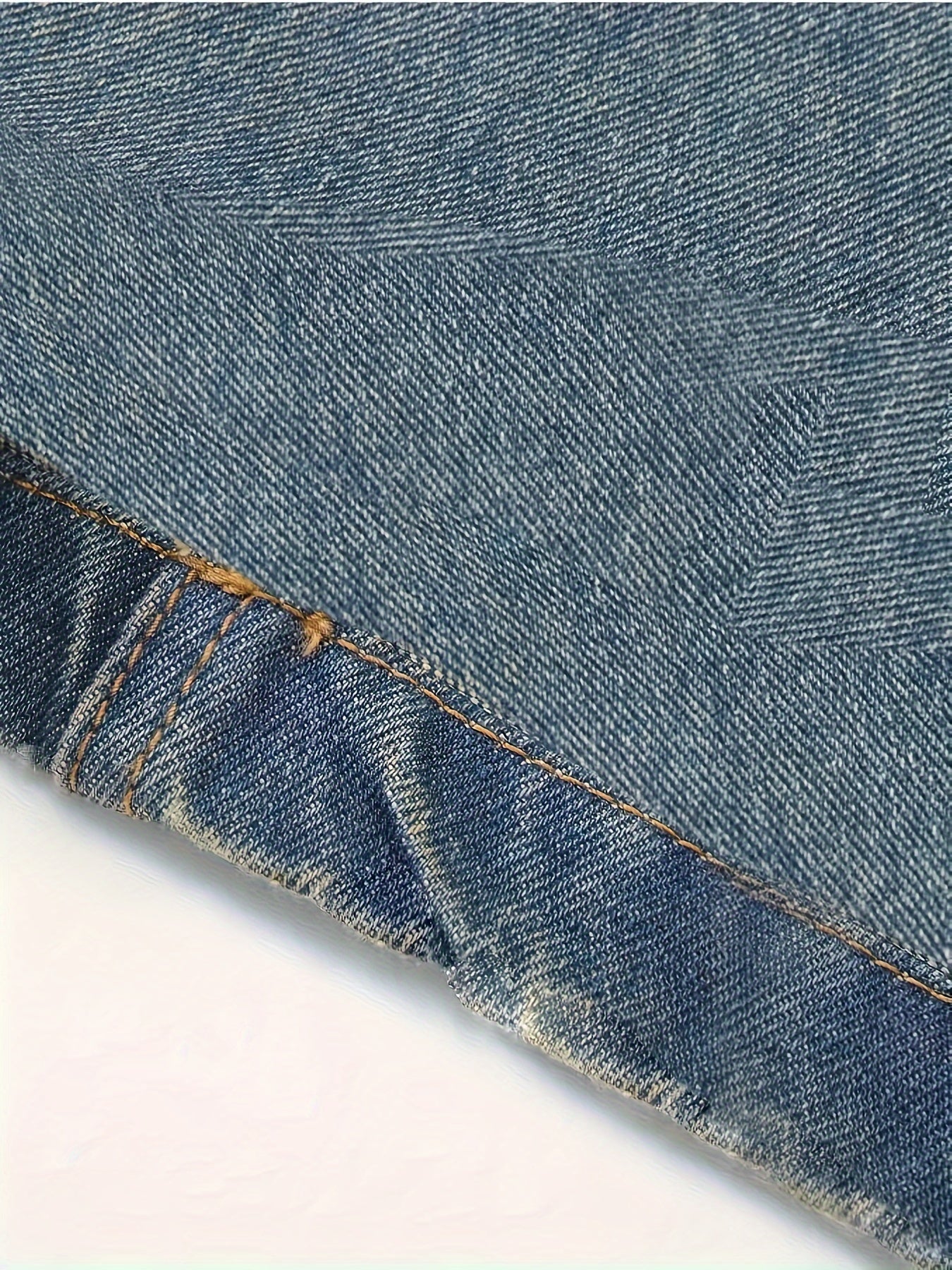 Men's Loose Fit Wide Leg Denim Jeans Cotton Raw Wash All-Season