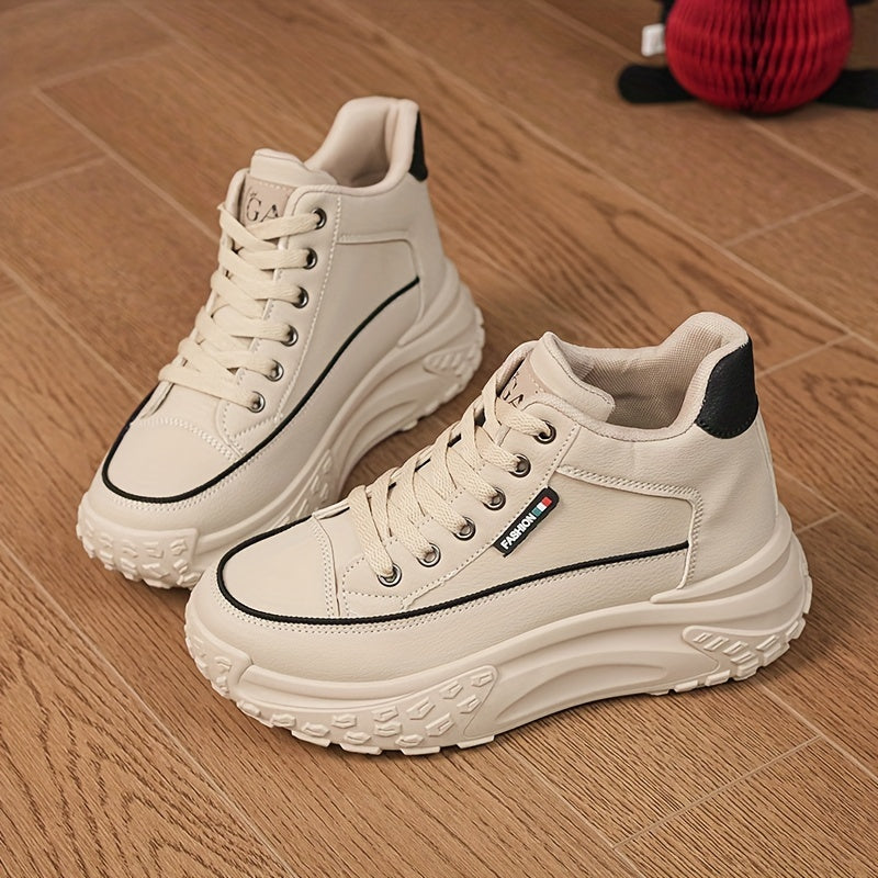 Women's Platform High Top Sneakers Comfortable Plus Size Outdoor Athletic Shoes