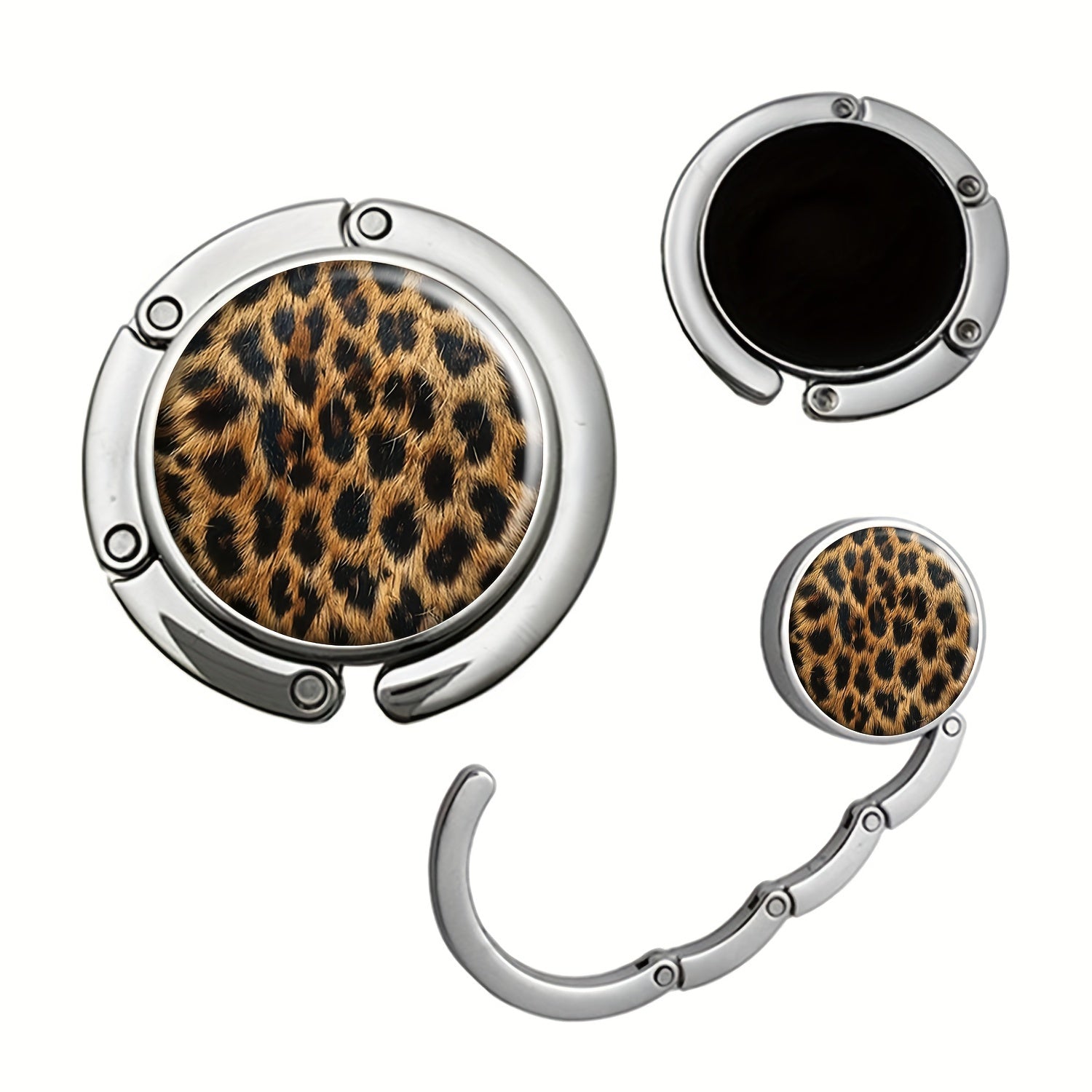 Leopard Print Foldable Purse Hanger Handbag Hook for Travel and Gifts