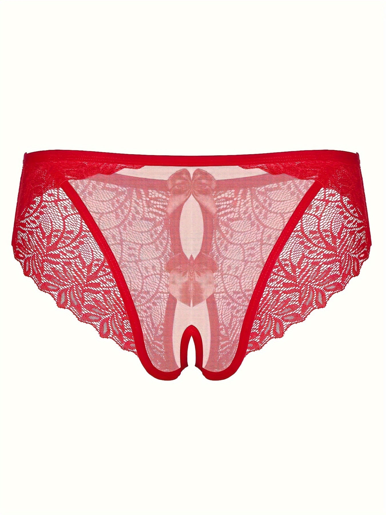 Women's Black Lace Crotchless Panties Lingerie Sexy Erotic Underwear