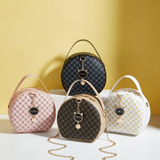 Small Round Clutch Bags with Western Prints for Daily Use in Black White Khaki