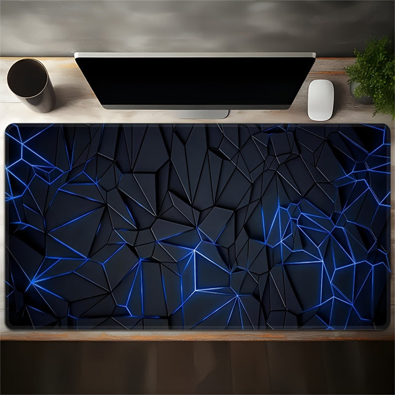 Large Blue 3D Textured Waterproof Non-Slip Rubber Mouse Pad for Gaming and Office