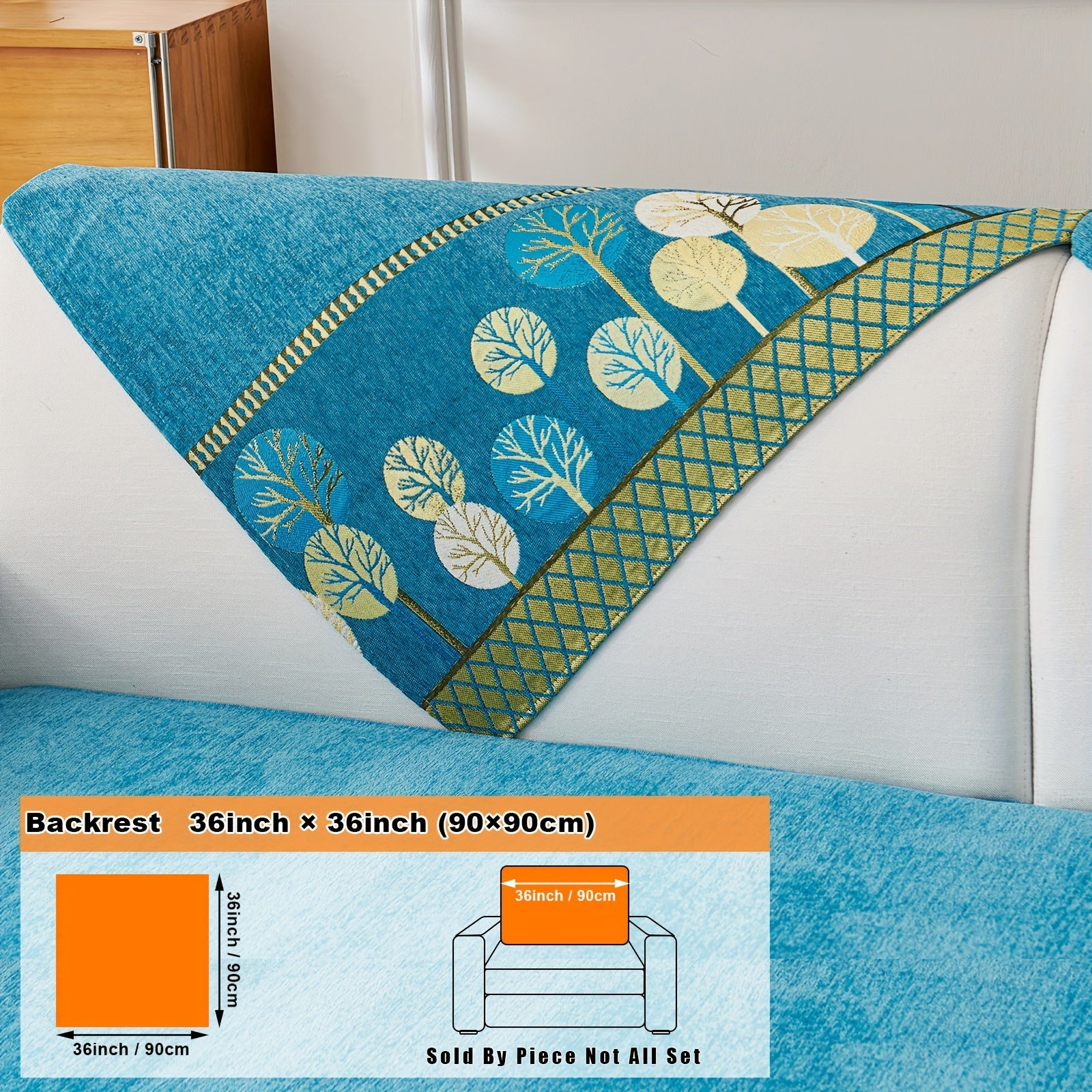 Bohemian Moonlit Trees Sofa Cover for Single to Quadruple Seaters Pet-Friendly Machine Washable Viscose