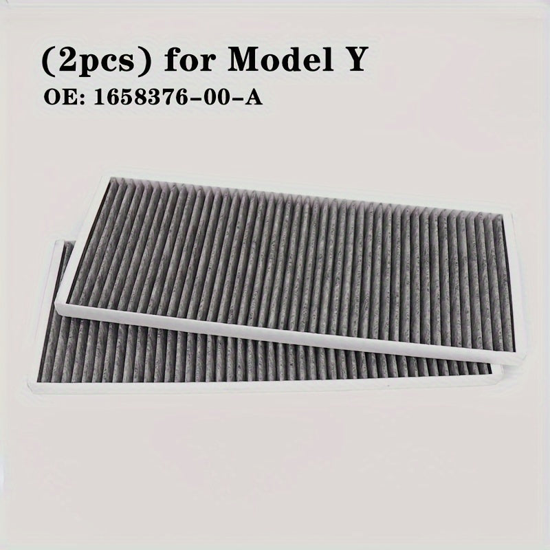 (2 ta to'plam) Faollashtirilgan karbon salon havo filtri Tesla Model Y uchun avtomobil aksessuarlari