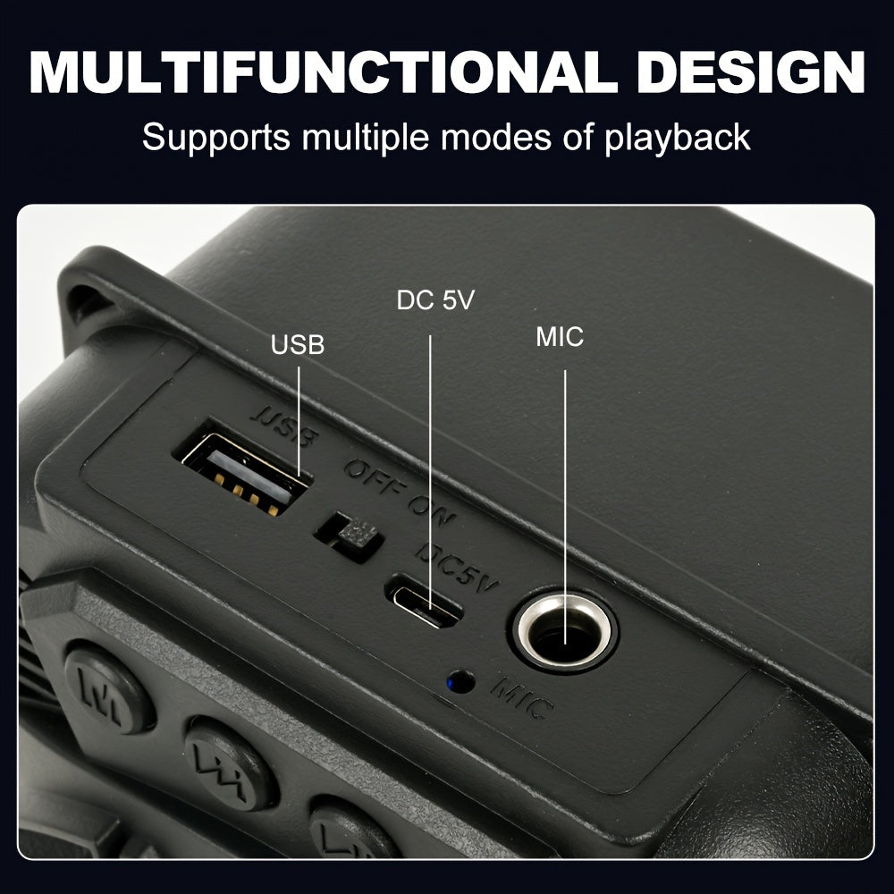 Portable Bluetooth Speaker with RGB Lights 5W Wireless USB Rechargeable for Smartphones and Tablets