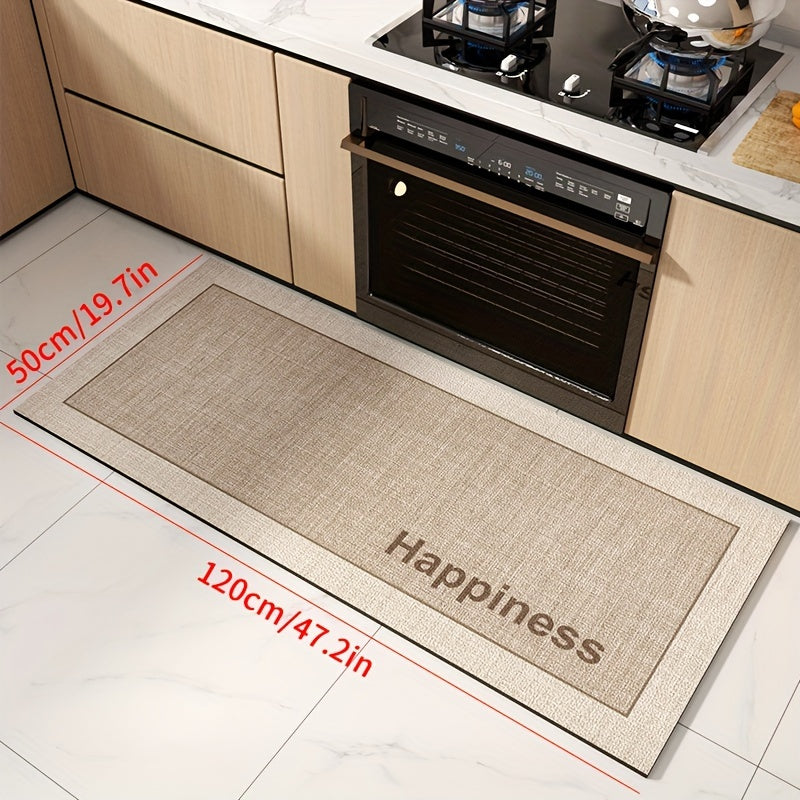 Kitchen Rug Faux Leather Water-Resistant Non-Slip Washable Floor Mat Durable Oil-Proof Runner