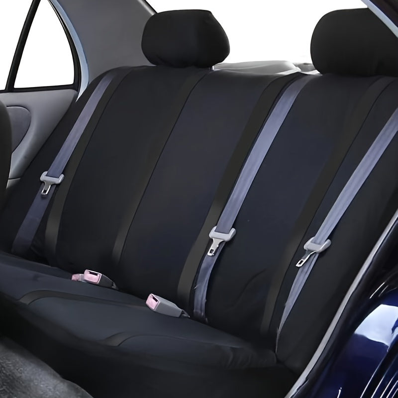 Car Seat Cover Set Black Polyester Sponge U-Shaped Splice 9pcs