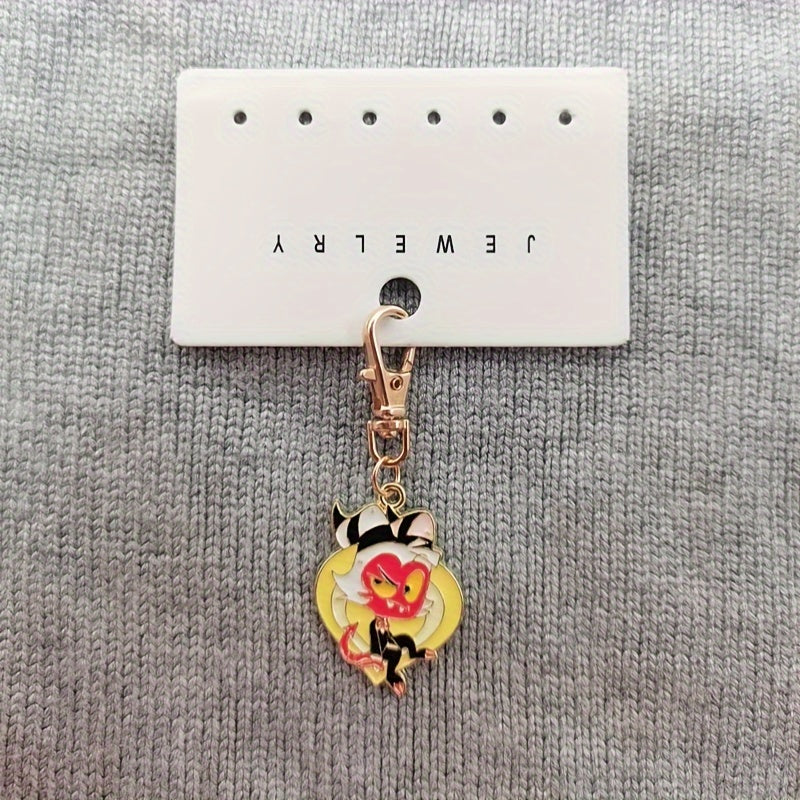 Juego de 10 llaveros de animales de dibujos animados coloridos de ganchillo con mosquetón para mujeres y niñas