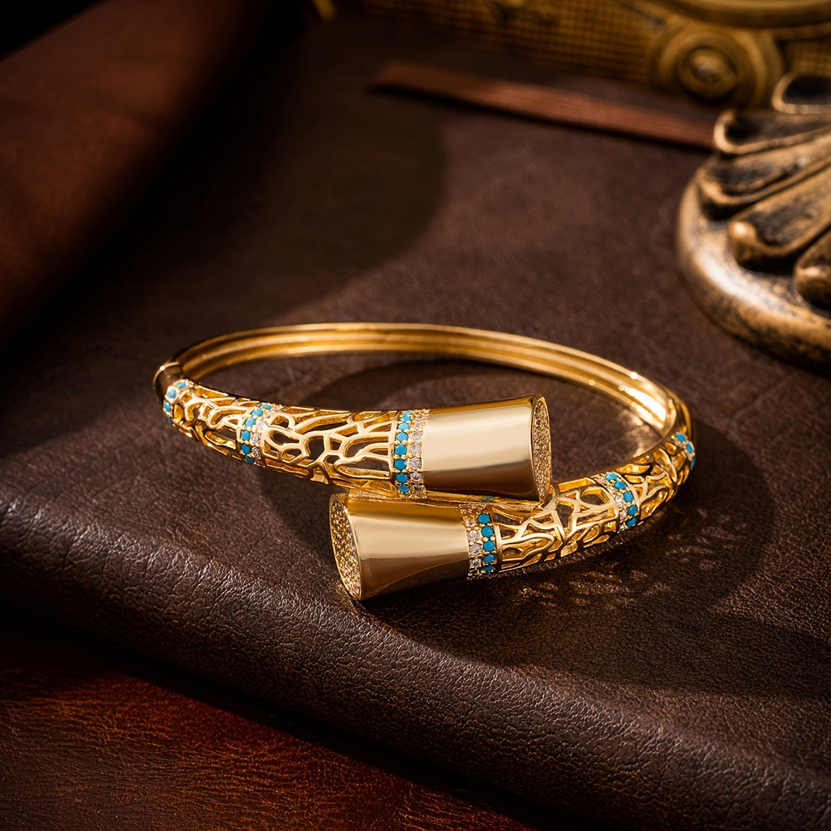 Vintage Bohemian Gold Irregular Bangle Bracelet for Women Trendy Hand Jewelry