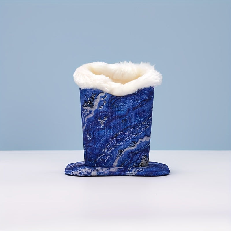 Plush qoplamali, chizishdan himoyalovchi okean to'lqinlari kanvasidan tayyorlangan, ko'zoynaklarni xavfsiz ushlab turish uchun mo'ljallangan stolda yoki tungi stol uchun ko'zoynaklar tashkilotchisi.