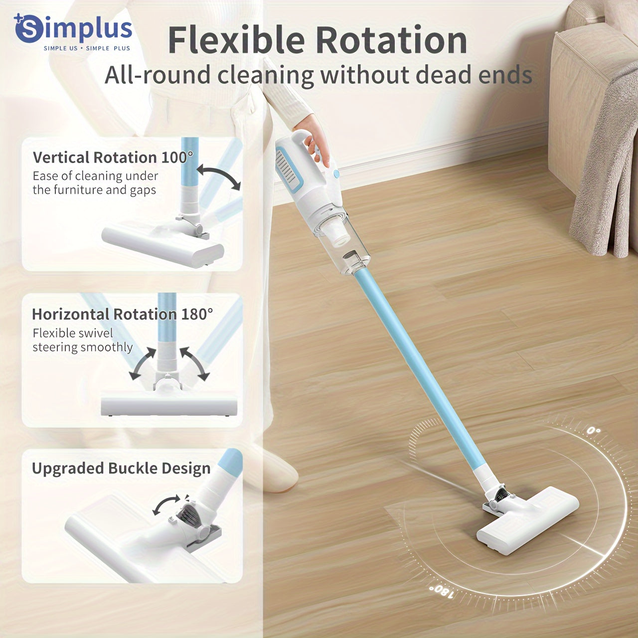 Corded Vacuum Cleaner with 9 Accessories 14KPa Suction 400W 82dB Noise 4m Cord