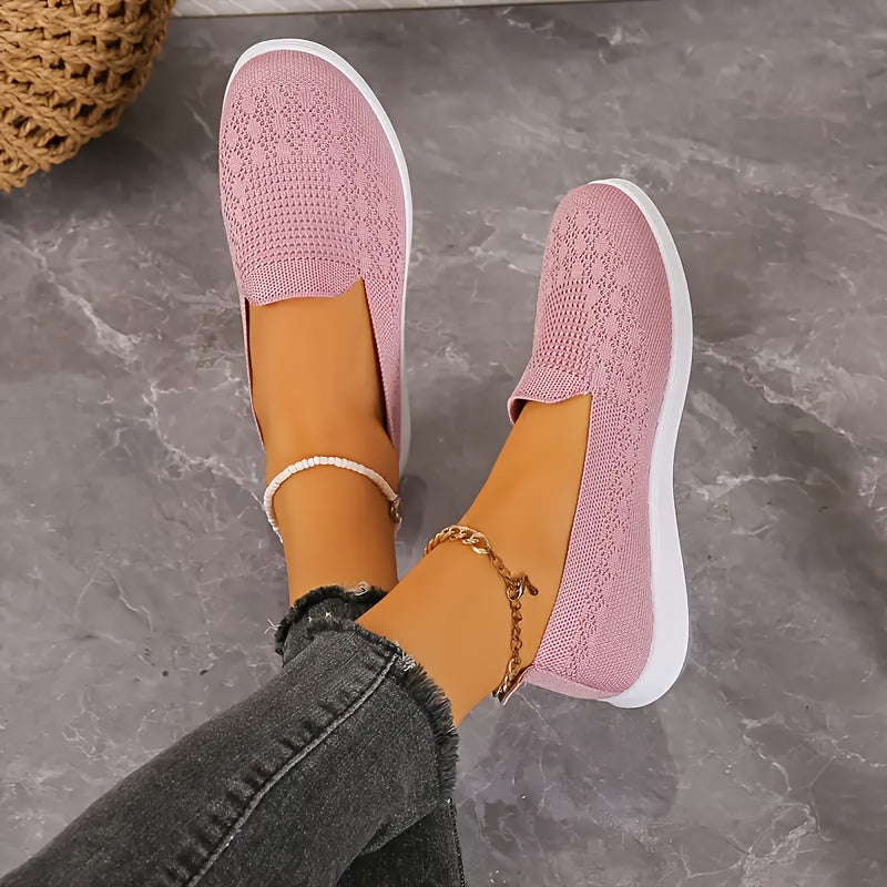 Women's Breathable Knit Slip-On Flat Shoes Casual Comfort Outdoor Walking