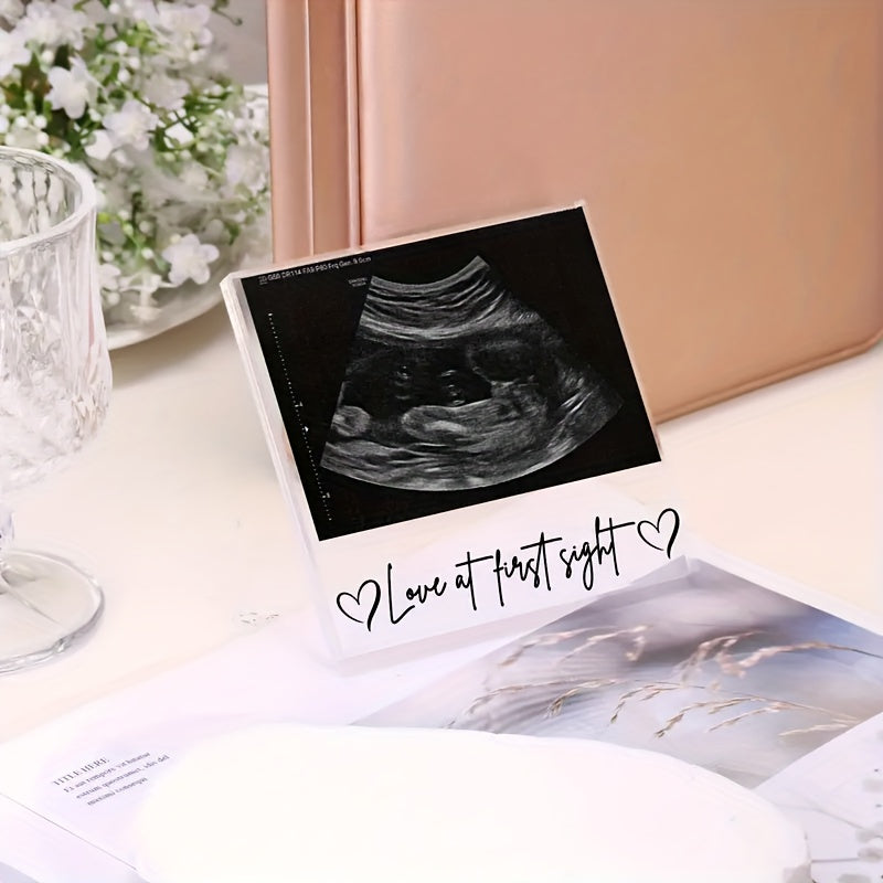 Acrylic Ultrasound Photo Tent Card High-Gloss Pregnancy Announcement Gift