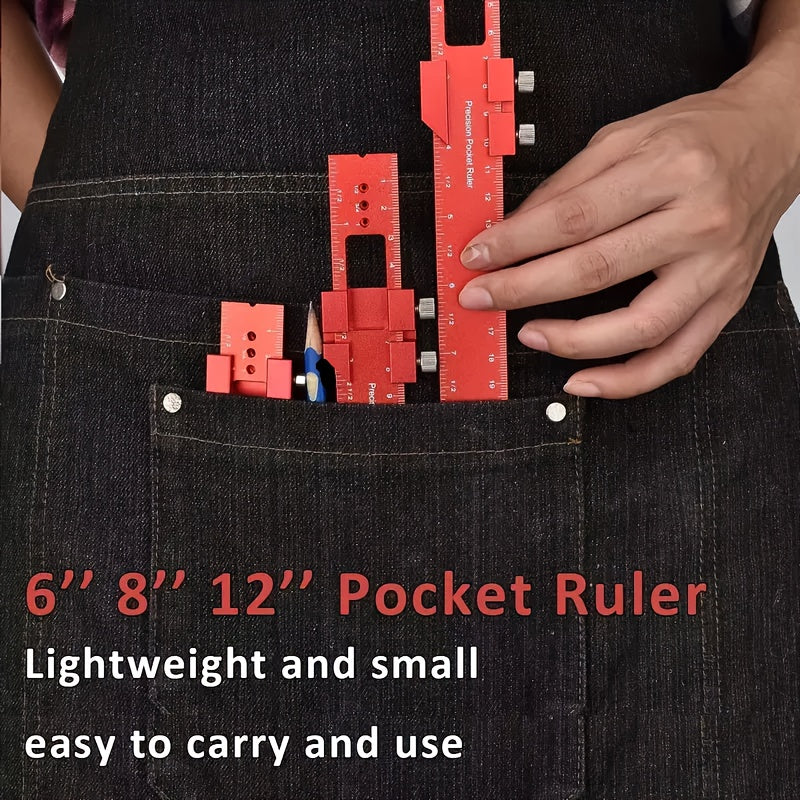 Aluminum T-Shaped Ruler for Woodworking Multi-Function Marking and Measuring