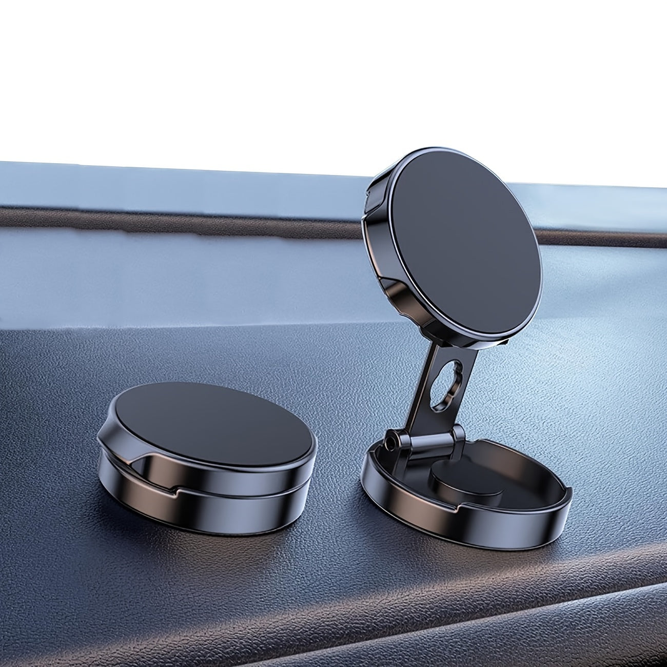 Magnetic Car Phone Holder Aluminum Alloy 360° Rotation Dashboard Mount