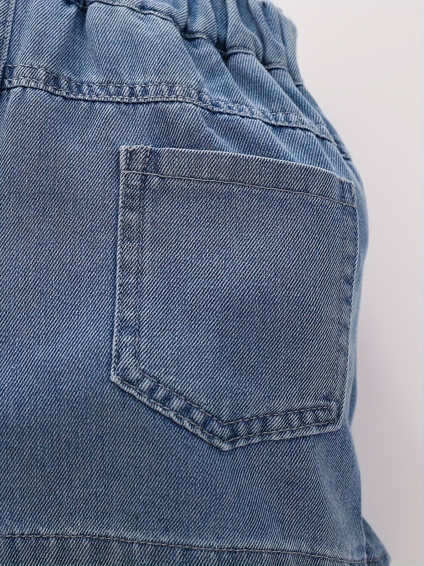 Denim Culottes Skirt for Women with Ruffle Detail Solid Summer Casual