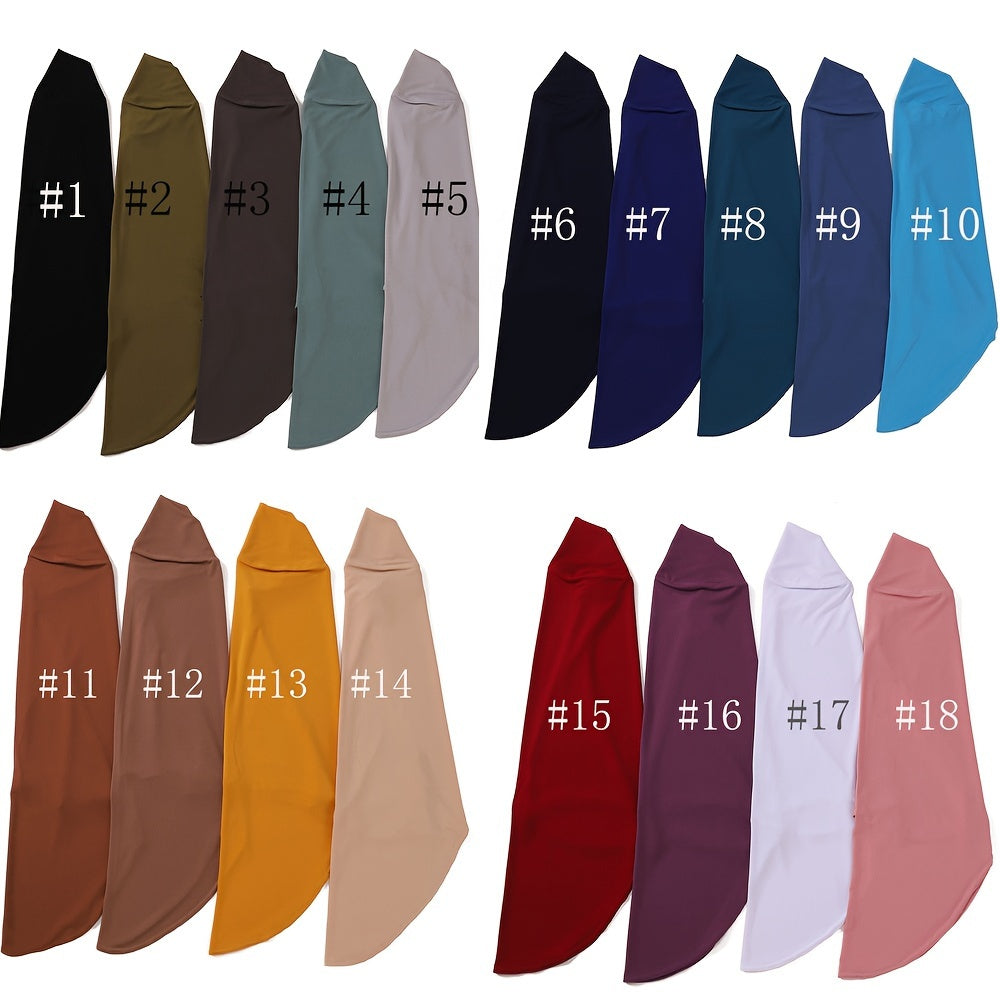 Women's Solid Color Amira Hijab Breathable Lightweight Muslim Headscarf