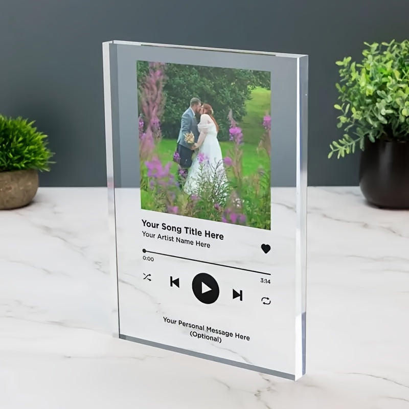 Customizable Acrylic Photo Plaque for Music Lovers Bedroom Decor
