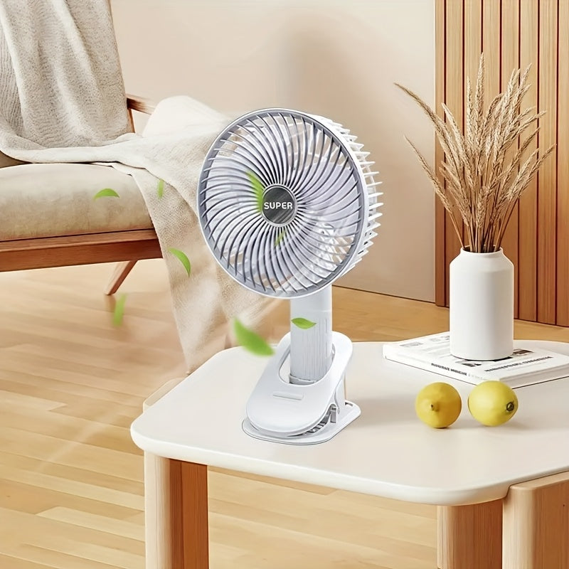 USB-Powered Foldable Mini Desk Fan Portable Adjustable Quiet Lightweight Cooling