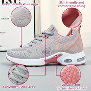 Zapatillas casuales de colorblock para mujer con cordones, ligeras, para caminar, talla grande