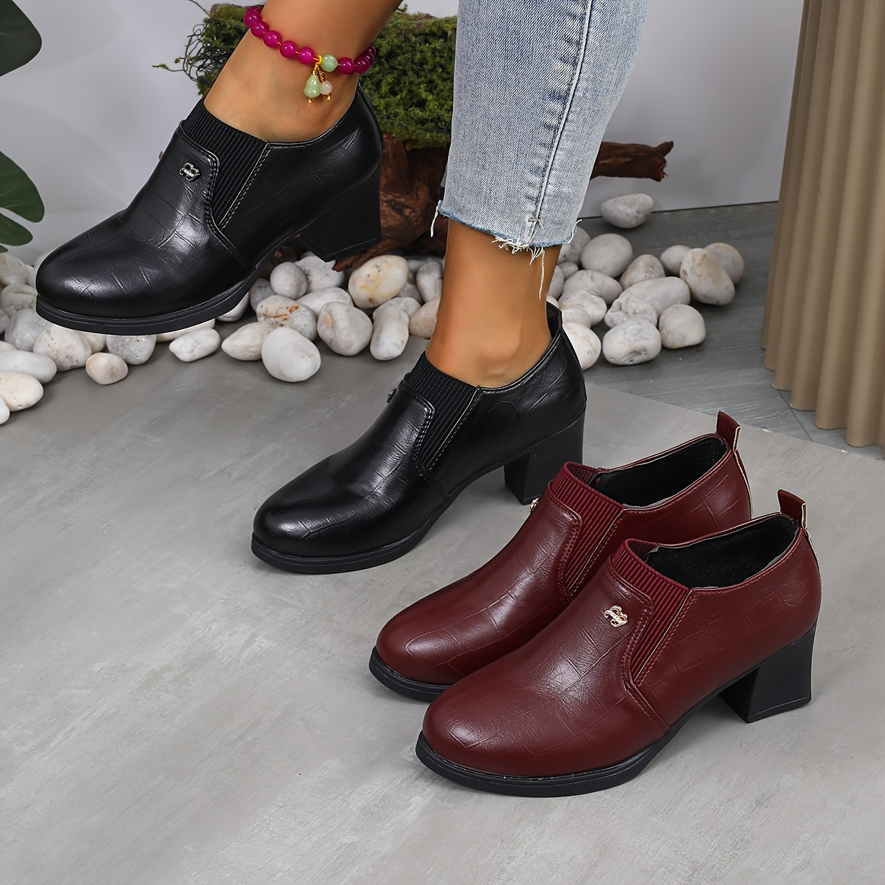 Women's High Heeled Shoes Fashionable Slimming Footwear Comfortable for Long Walks