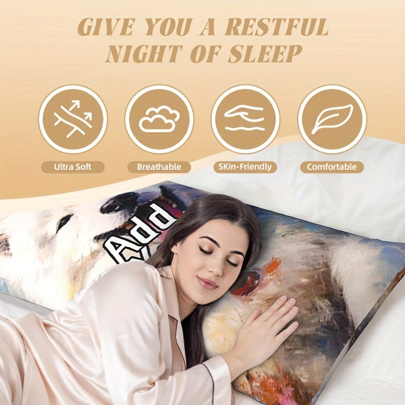 Ikkita tomonlama bosma maxsus foto tanasi yostiq qoplamasi - Yumshoq qisqa plush, zipli esdalik uy bezak sovg'asi, yubiley, Sevgililar kuni, Rojdestvo uchun - 14 yosh va undan katta do'stlar uchun mukammal - 50.8x137.16 sm o'lchami