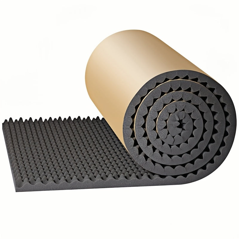 Black Acoustic Foam Roll for Soundproofing and Insulation 50cm x 2cm x 102cm Self-Adhesive Heat-Resistant