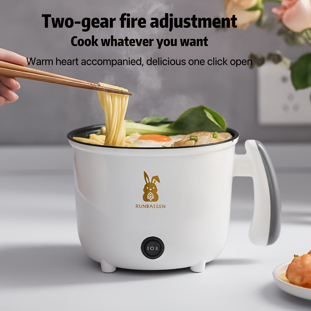 Olla eléctrica europea compacta para 1-2 personas para ramen, huevos, pasta, dumplings, sopa, gachas, avena