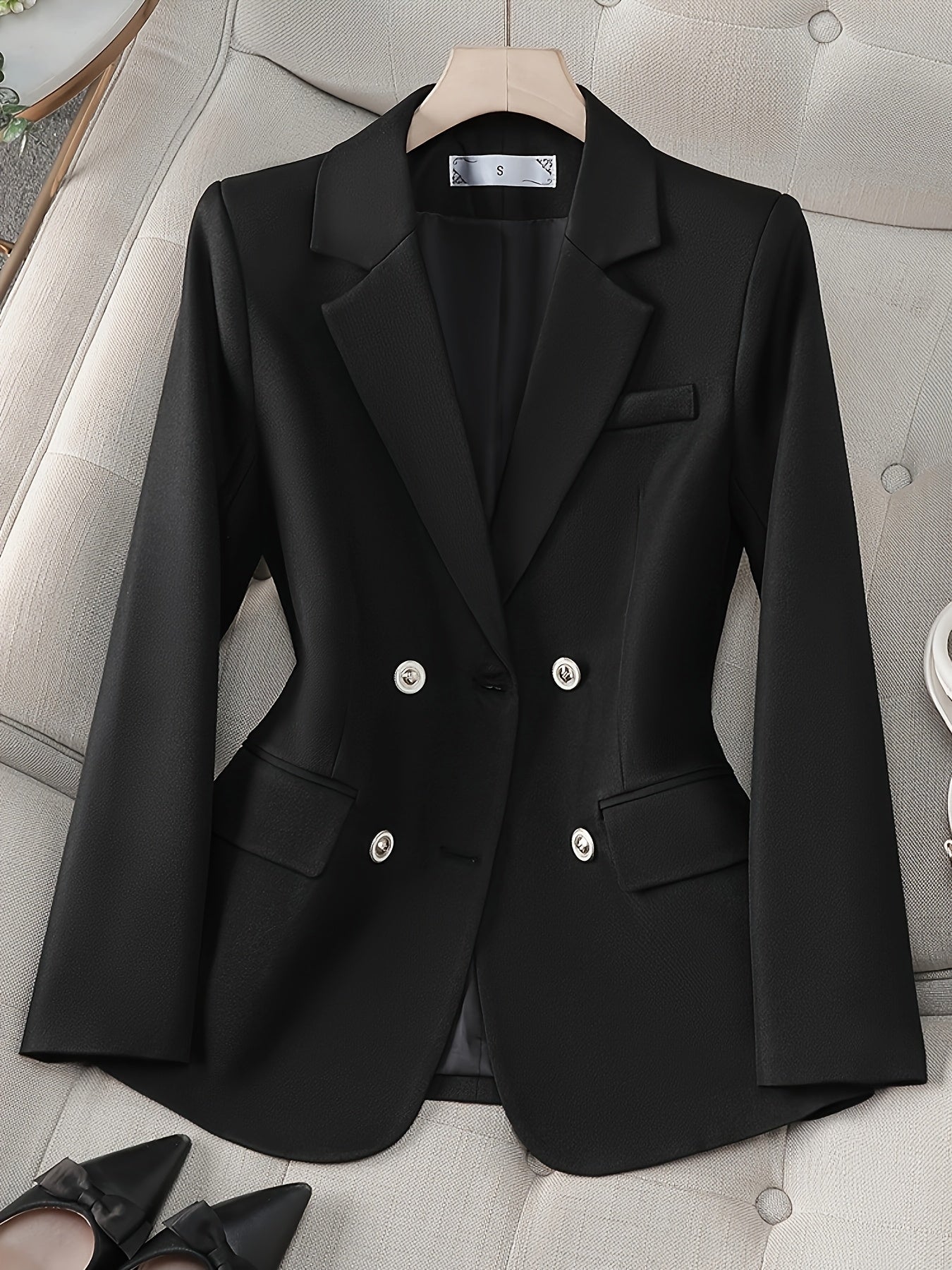 Plus Size Women's Slim-Fit Casual Suit Jacket for Spring Autumn
