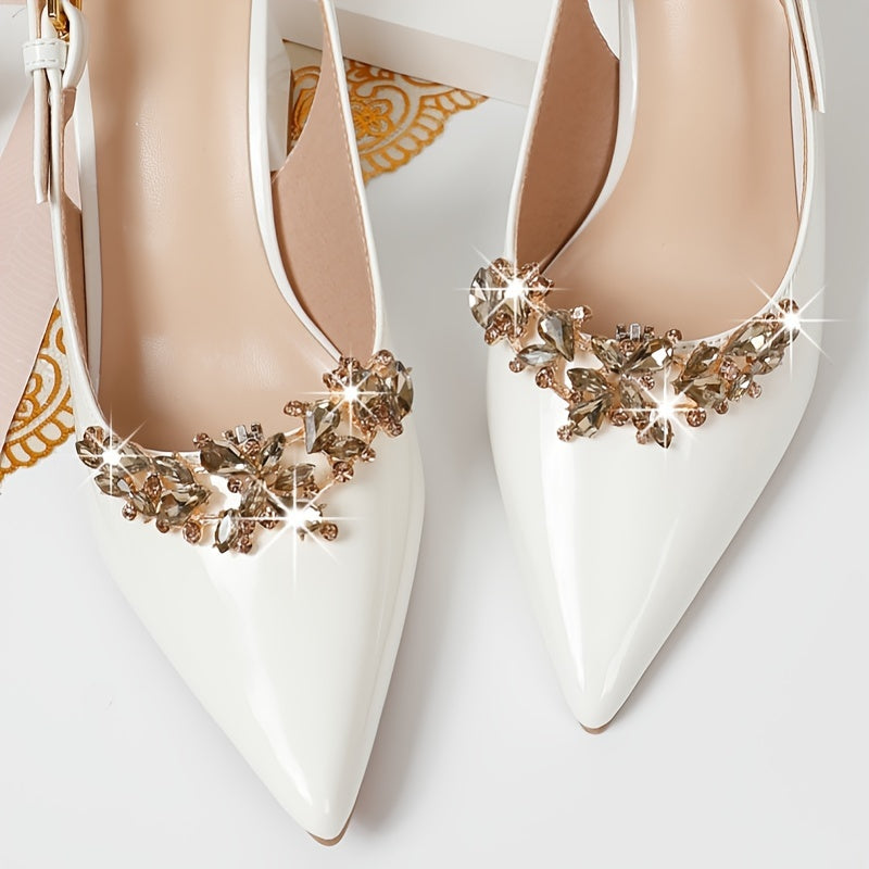 Women's Elegant Princess-Style Detachable Shoe Clips Rhinestones Accessories