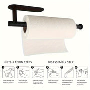 Modern No-Drill Paper Towel Rack Wall Mount Space-Saving Organizer