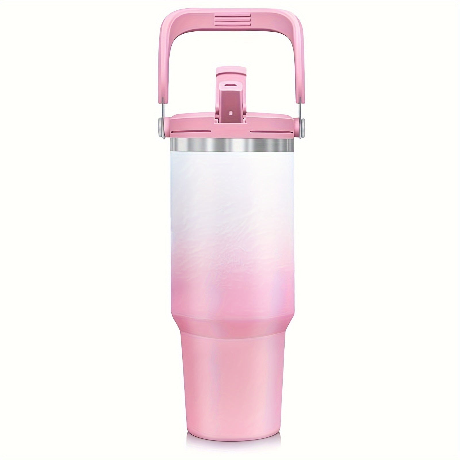 40oz Izolyatsiyalangan zanglamaydigan po'latdan yasalgan tumbler, tutqichli qopqoq va burilishli quvurlar bilan